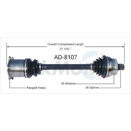 Surtrack Axle Cv Axle Shaft, Ad-8107 AD-8107